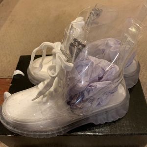 NEW Never worn!! Shane Justin Jelly Boots - Clear